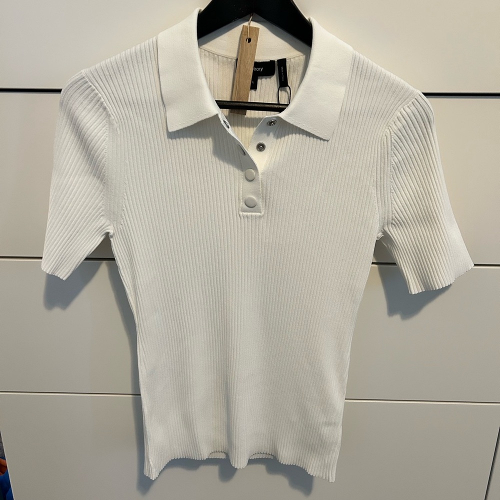 NWT Theory white polo